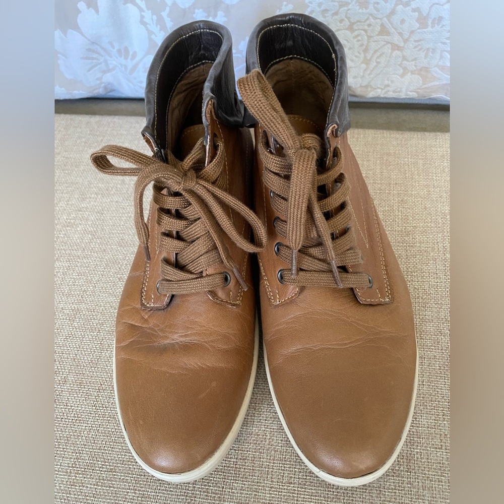 Tan leather high top trainers - Picture 4 of 8